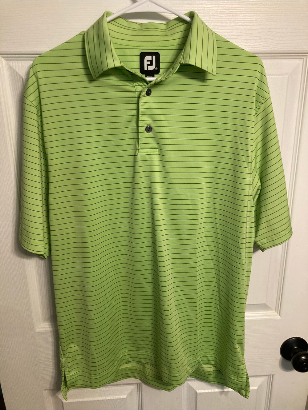 FootJoy Lime Green Pinstriped Golf Polo
